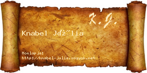 Knabel Júlia névjegykártya